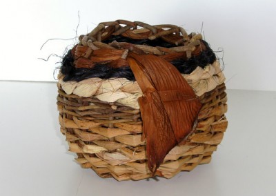 Natural Basket Woven with Materials Gathered from Nature